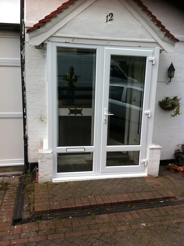uPVC French doors fitted as front entrance in Hayes